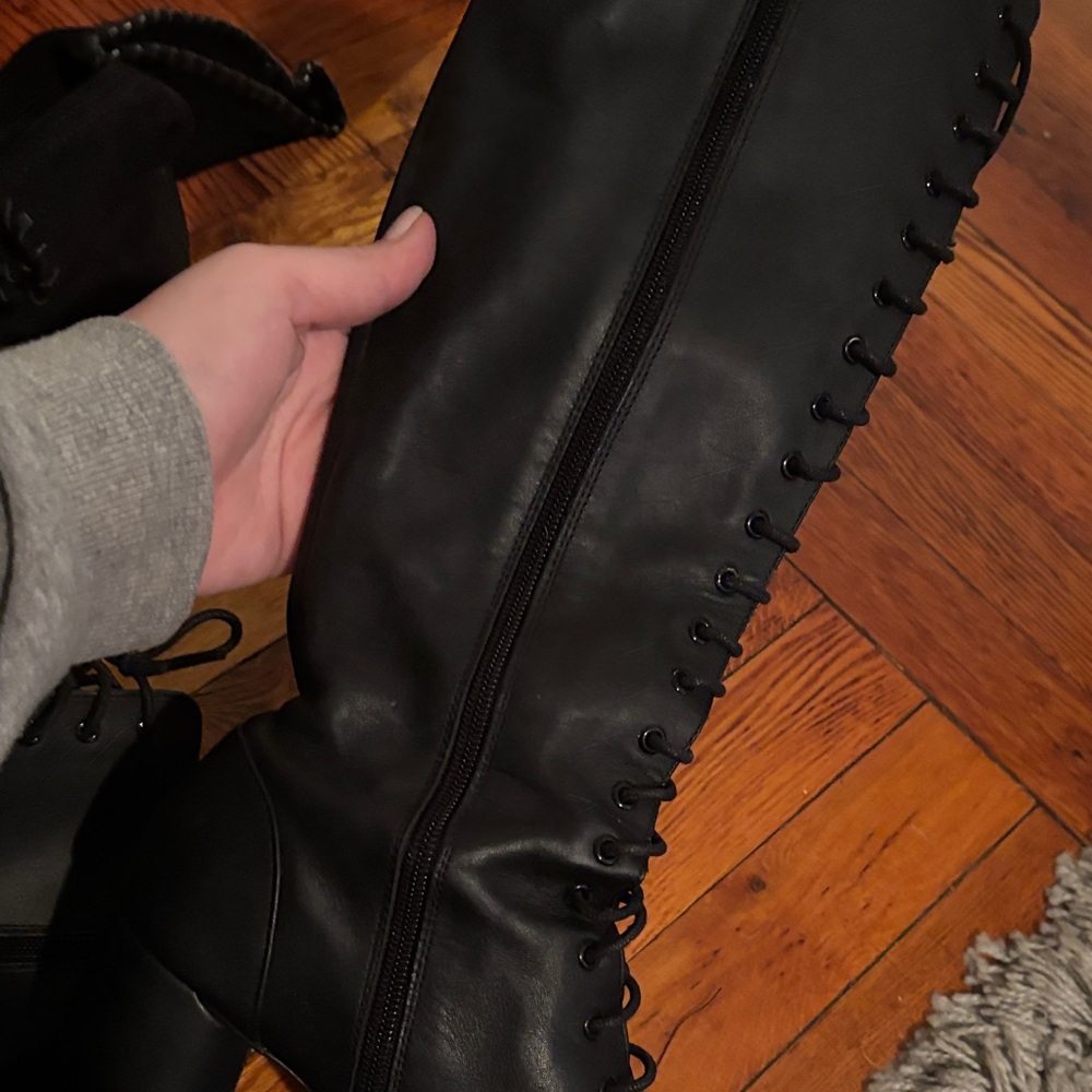 Zara Black Lace-Up Women's Boots - Picture 7 of 7